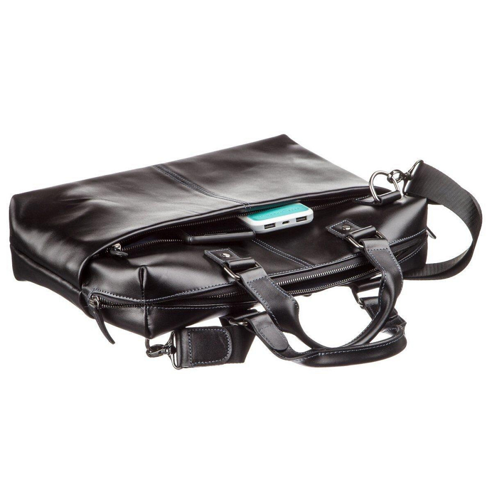 Сумка для ноутбука из гладкой кожи SHVIGEL 11248 Черная Киев - изображение 6