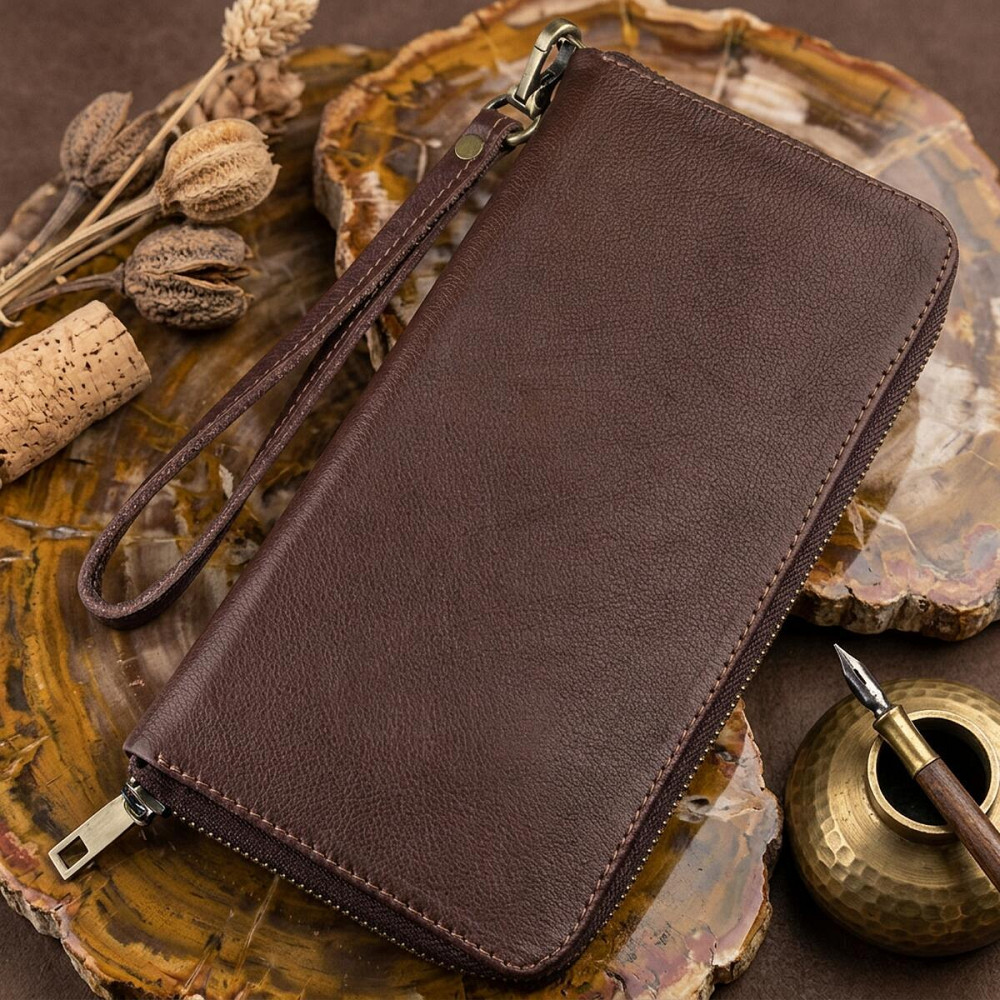 Мужской кожаный клатч для карт купюр и документов SHVIGEL 19121 Коричневый Киев - изображение 13