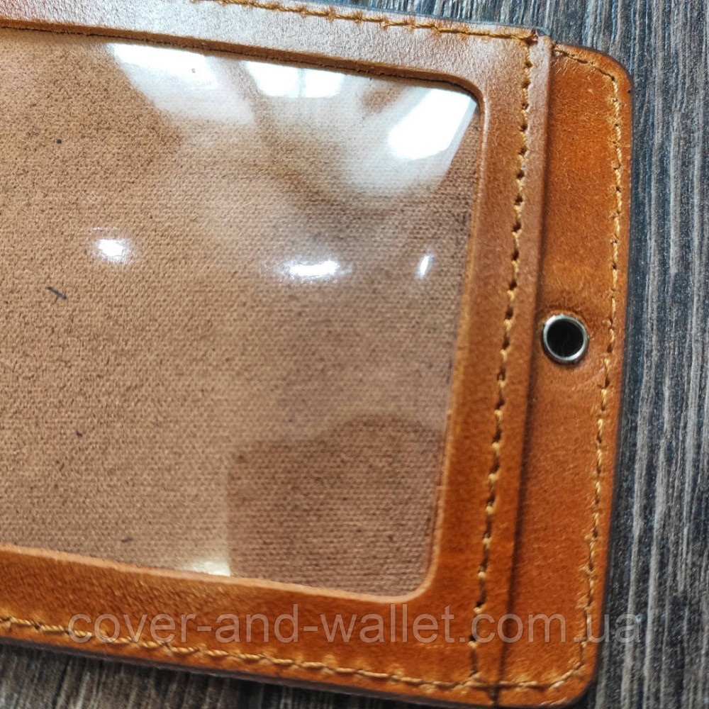 Кожаная обложка на удостоверение инвалид войны желтого цвета Киев - изображение 4