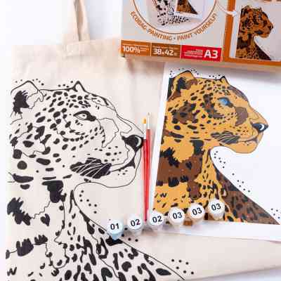 Набір для творчості Rosa Talent екосумка-розмальовка, Леопард, А3, 38х42 см (4823098541271) Вінниця