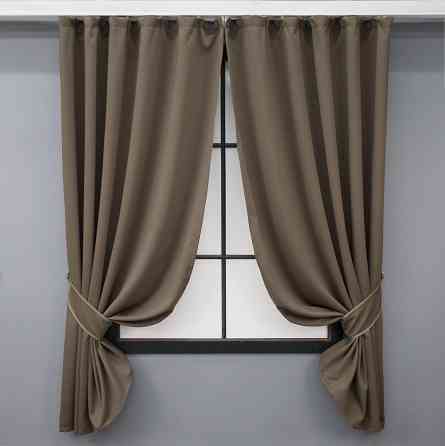 Комплект коротких штор VR-Textil Блэкаут Midnight № 1673ш Какао 130х170 см 2 шт (35-0327) Киев
