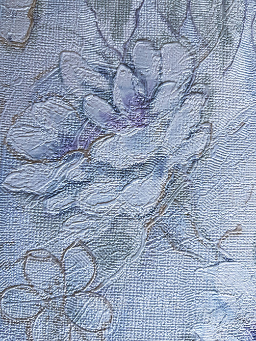 Обои метровые виниловые на флизелине Grandeco Poeme цветы розы структурные сиреневые зеленые на голубом Киев - изображение 3