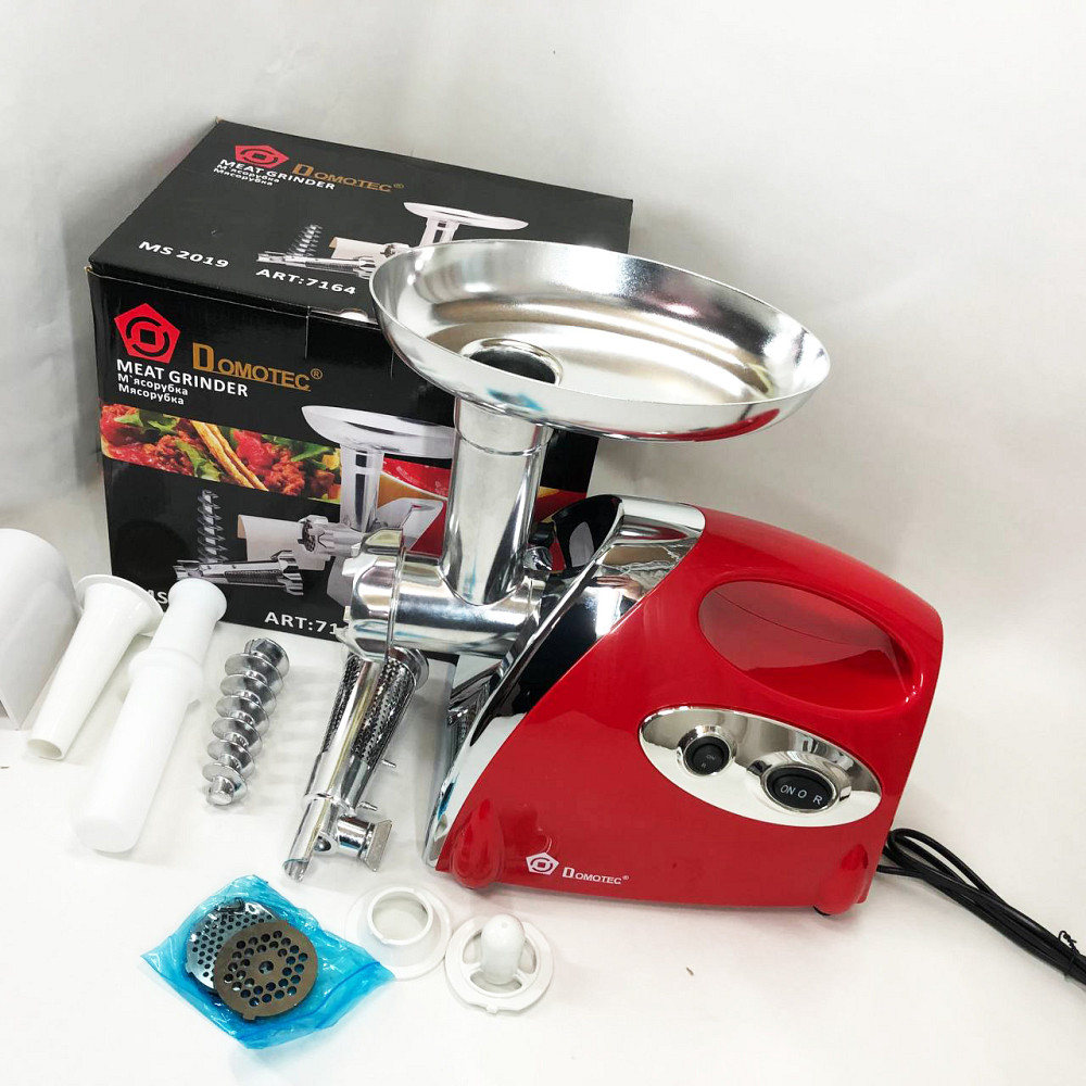 Електром'ясорубка соковижималка для томатів Domotec, М'ясорубка-шатковка-терка, М'ясорубка металева QB-14 Львів - фото 1