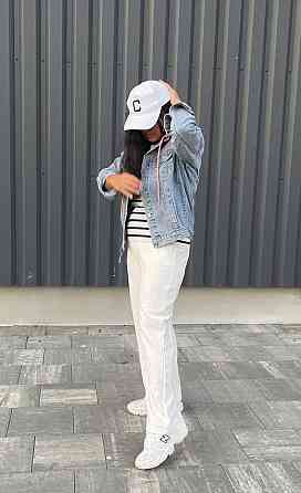 Джинсовая куртка женская оверсайз с капюшоном р 42-46 Харьков