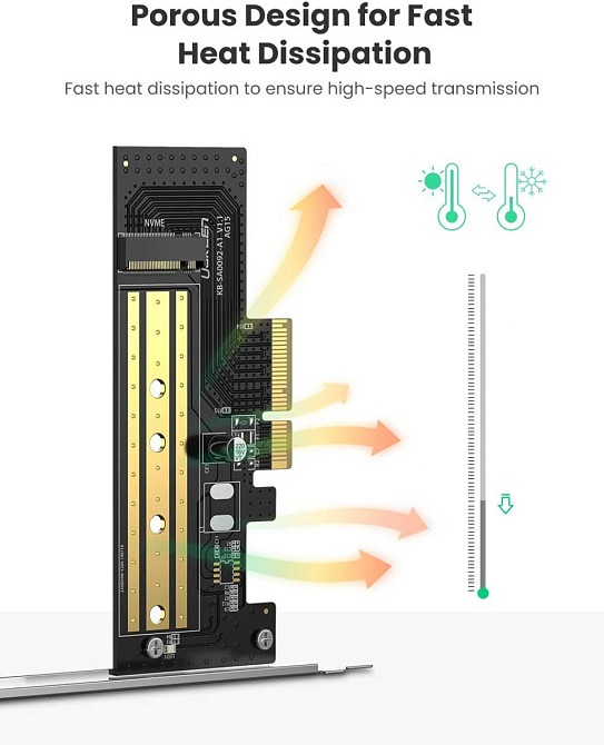 Адаптер Ugreen для установки SSD M.2 (NVMe) в слот PCI-E 3.0 x4 CM302 70503 Николаев - изображение 5