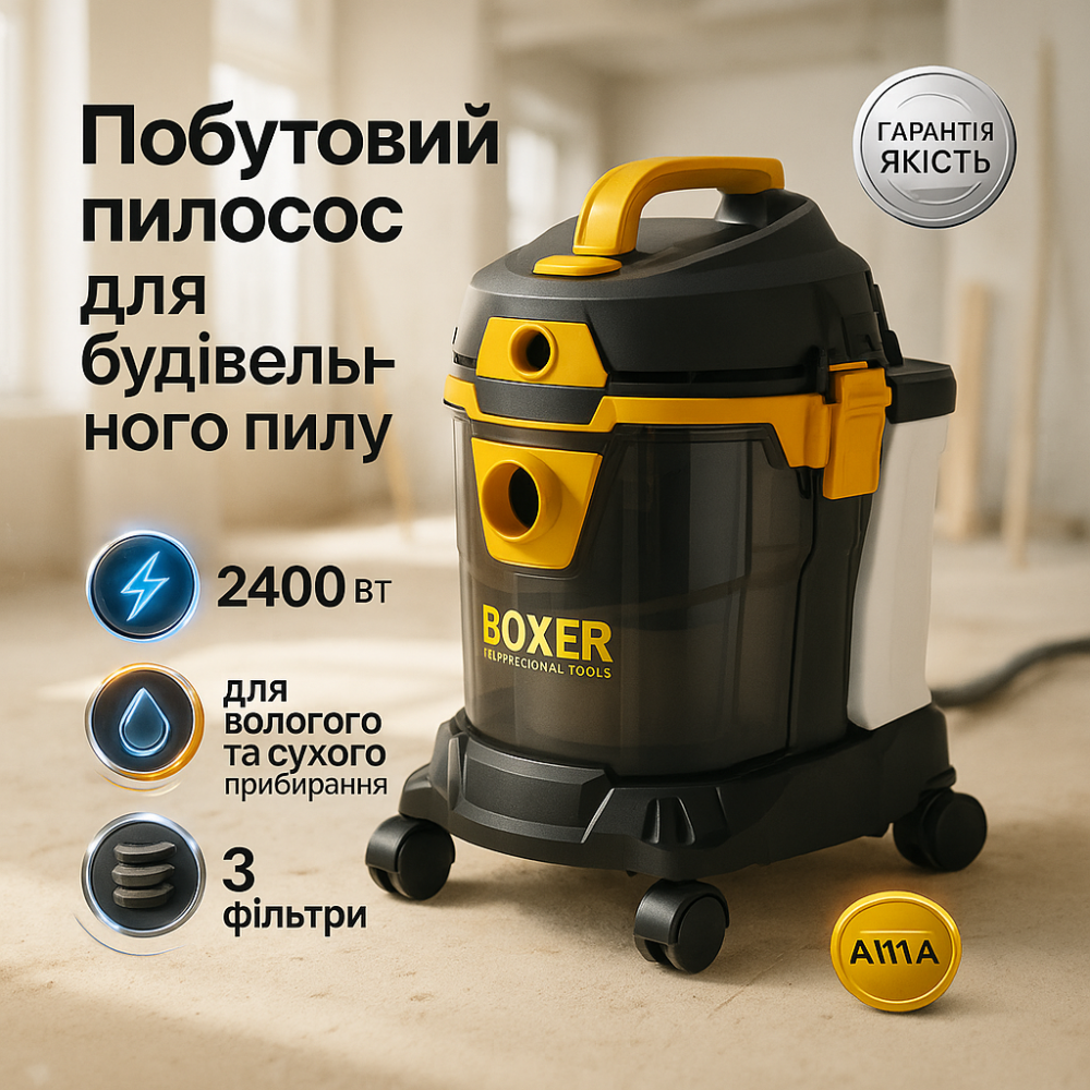 Промисловий пилосос Boxer BX-3232 для вологого та сухого прибирання 2400Вт RO-87 Львів - фото 3