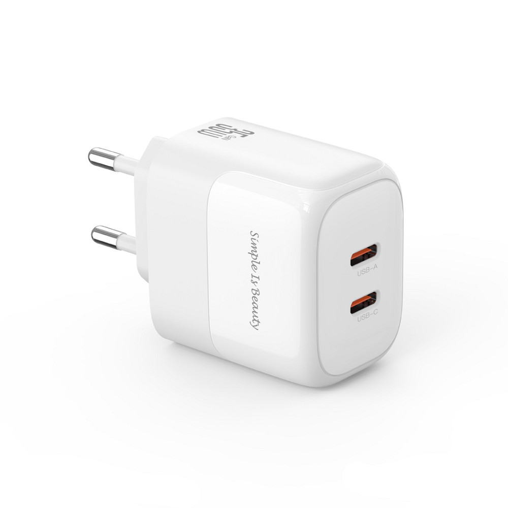 Мережевий зарядний пристрій XO L140 Dual C35W 2USB-C білий Львів - фото 1