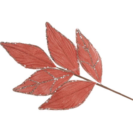 Декор Гілка Оксамитове листя 52см рожеве золото БОНА ДИ Житомир