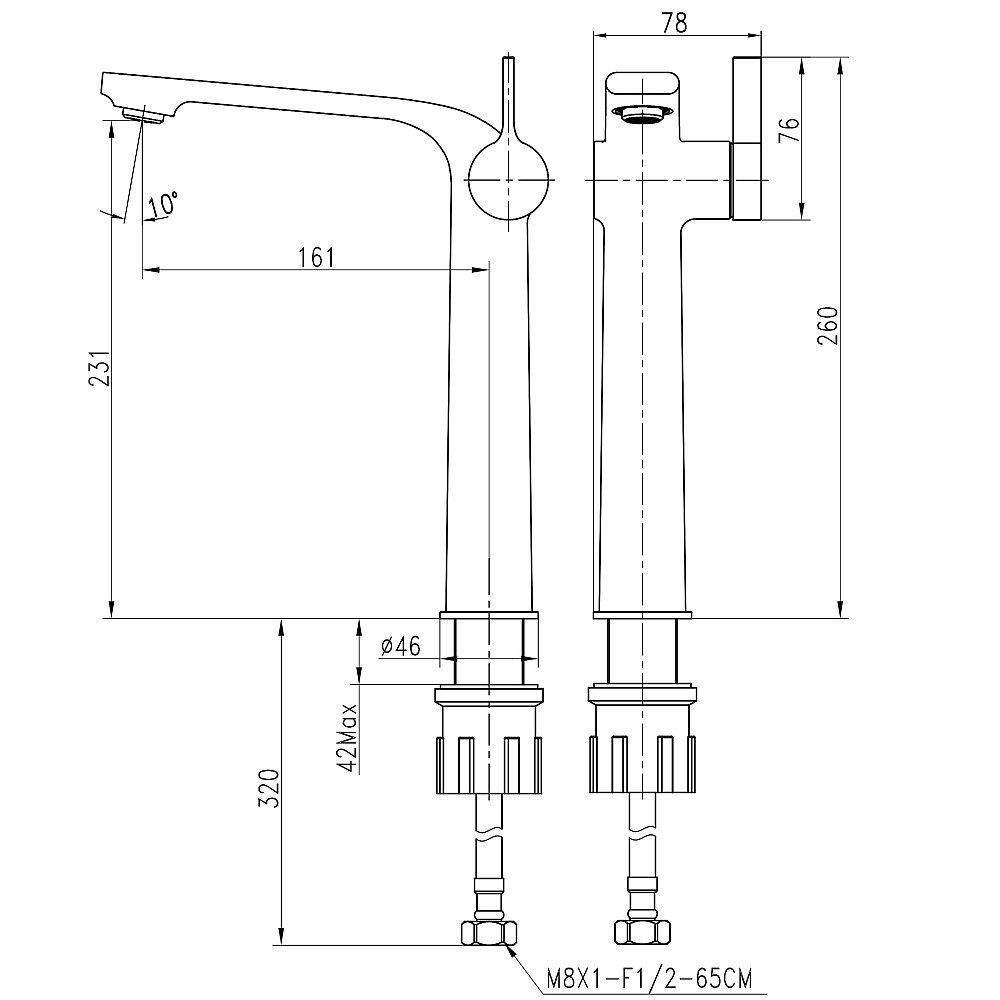 Змішувач для умивальника TOPAZ MODERNO TMD-33203-H78 Луцк - изображение 9