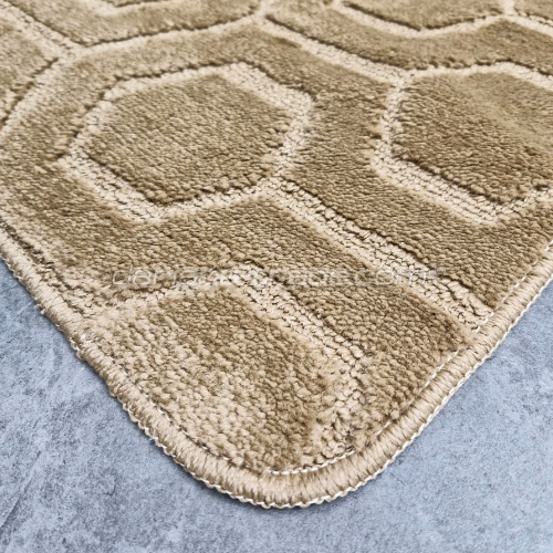 Набір килимків для ванної 2шт 60*100см+50*60см U-виріз Соти Standard бежевий поліпропілен Дариана Житомир