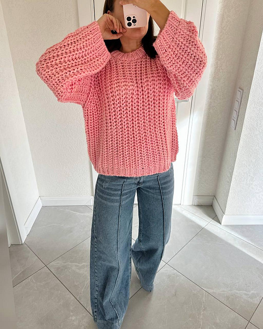 Женский уютный оверсайз свитер машинная вязка Одесса - изображение 2