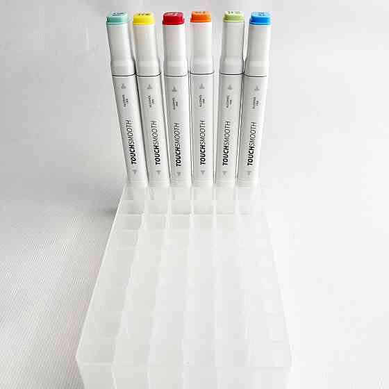 Підставка для маркерів органайзер для канцелярського приладдя 60 осередків Прозора Кам'янець-Подільський