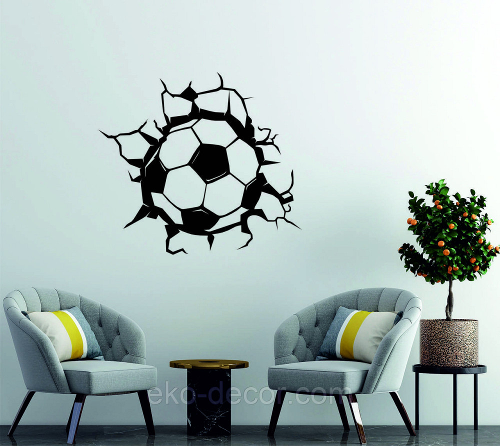 Декоративне настінне Панно  «М'яч» , Декор на стіну 70*63 см., Чорний Київ - фото 4