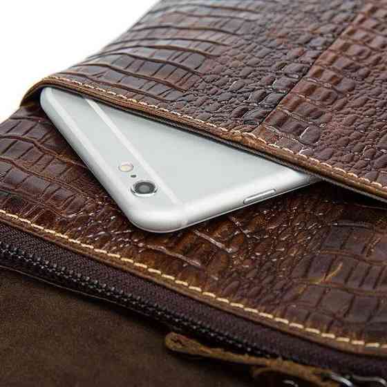 Сумка-месенджер тиснення під екзотику Коричнева (Vintage) Київ