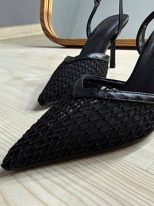 Туфли женские Meideli 2051-5 слинбеки сетка на шпильке черные, 39, 25,5 см Киев - изображение 3