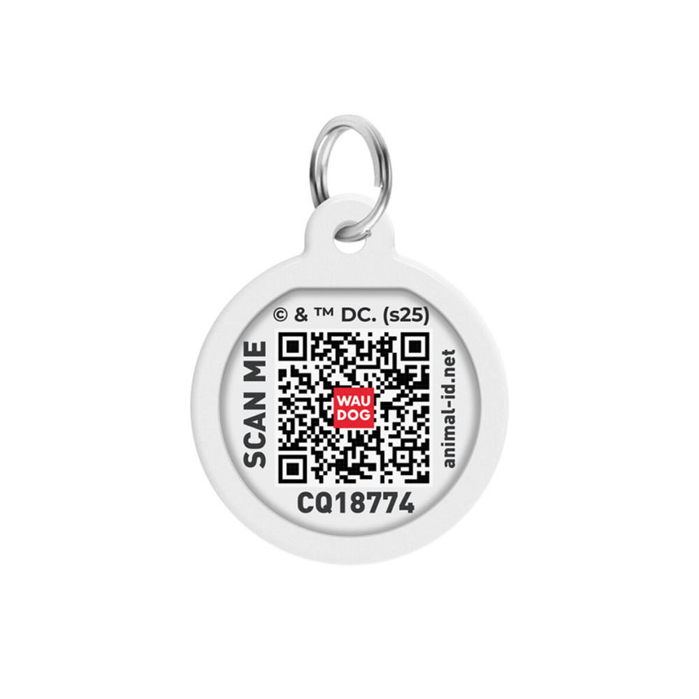 Адресник для собак и кошек металлический WAUDOG Smart ID с QR паспортом, рисунок 