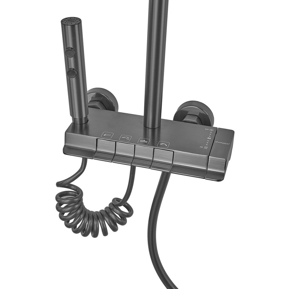 Душова колонна Champion PBD-009-J GRAPHITE з кнопковим змішувачем, алюміній, 4" Харків - фото 10