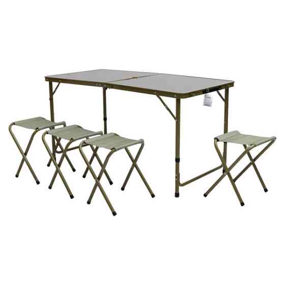 Раскладной стол + 4 стула кемпинговый набор для пикника, рыбалки, отдыха, туризма Зеленый JY-12060GR Киев