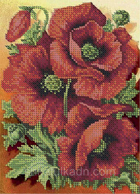 Схема для вишивки бісером Маки Дніпро - фото 2