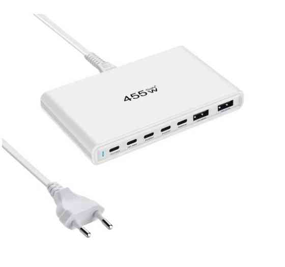 Мережевий зарядний пристрій GaN5 pro YMS-455W (2Type-C-100W+3Type-C-65W+2USB30W) Білий Київ