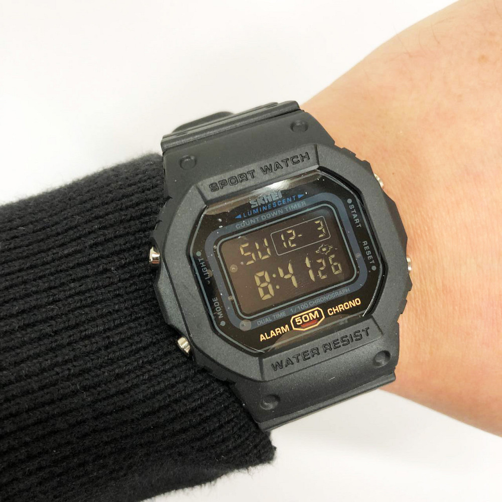 Часы мужские кварцево-электронные спортивные SKMEI 1628BKBK, Мужские водостойкие YM-214 кварцевые часы Киев - изображение 9