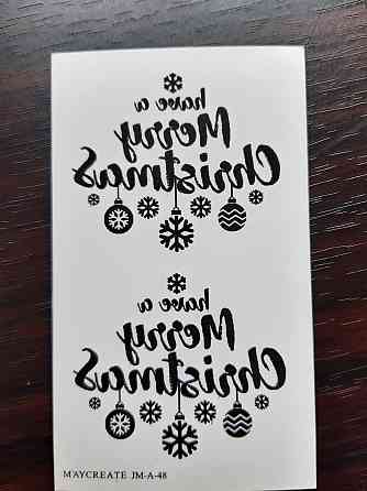 Новорічна татуювання "Merry Christmas"- 10*6см Київ