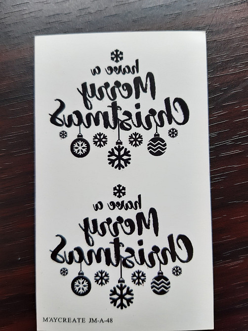 Новорічна татуювання "Merry Christmas"- 10*6см Київ - фото 1