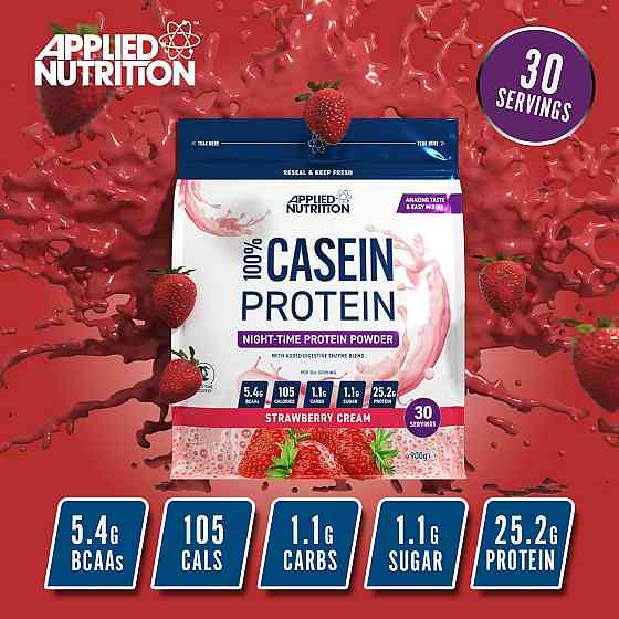 Міцелярний казеїн Applied Nutrition​​​​​​​ Micellar Casein 900 g (Strawberry Cream) Луцьк