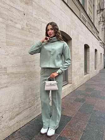 Жіночий стильний костюм двійка  ангора-кашемір. М'ятний, 50/52 Одеса