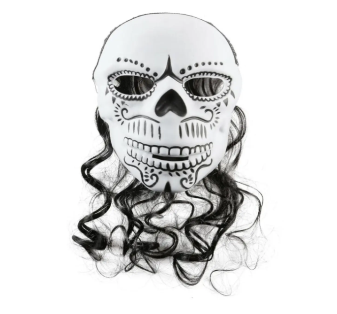 Маска на Хелловін з волоссям one size біло-чорний Київ - фото 1