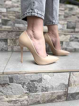 Туфлі жіночі YES MILE бежеві еко-шкіра висота каблука 11см 38р. 40р. (4502) Коломыя