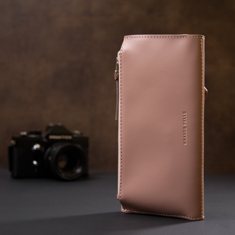 Женский кошелек GRANDE PELLE 11360 Розовый Киев - изображение 4