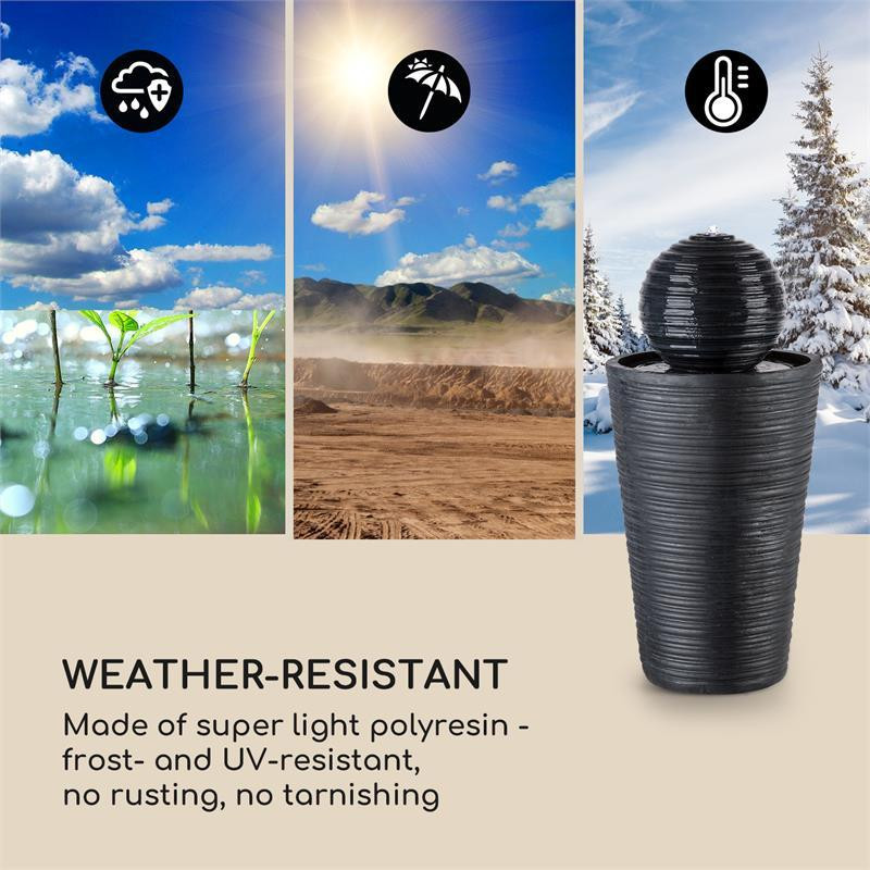 Liquitorre XL сонячний фонтан 200 л/год сонячна панель 2 Вт акумулятор LED полірезинина 34 x 70 x 34 см Рівне - фото 5