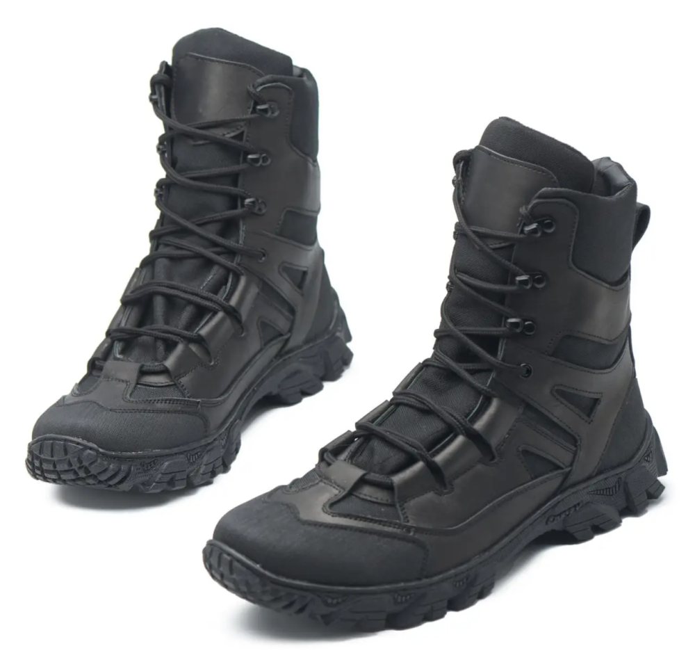 Тактические мужские демисезонные черные берцы, военные мужские водонепроницаемые кожаные берцы для ВСУ Львов - изображение 3