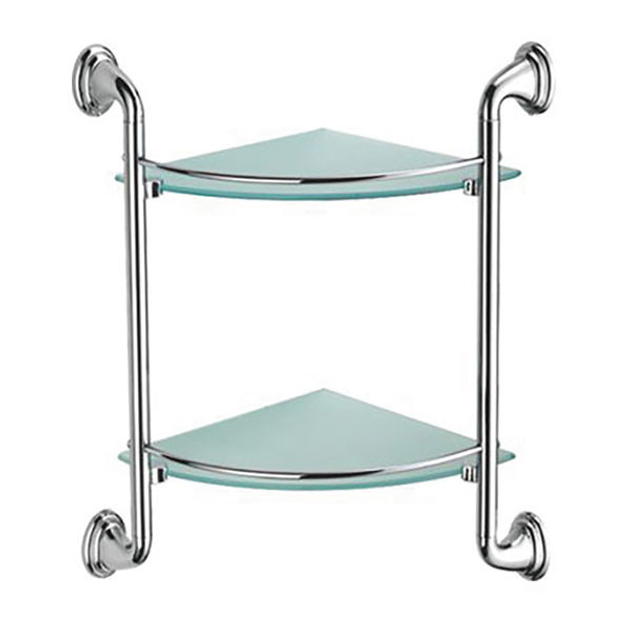 Полка 2-х ярусная для ванной угловая (стекло) 25х25см LEDEME LM1707-2 Харьков - изображение 1