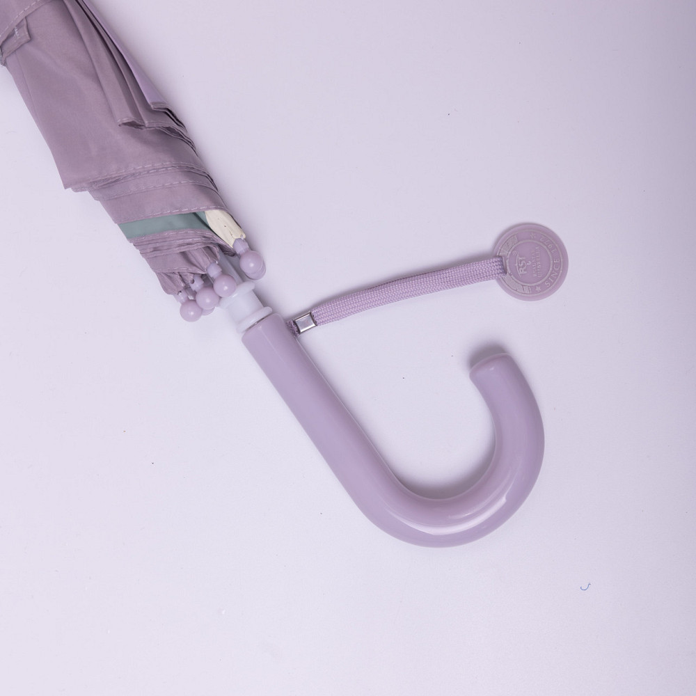 Класична дитяча парасолька-тростина механічна з поліестеру міцна надійна 8 спиць діаметр 89 см Фіолетовий HP-23-12V Київ - фото 7