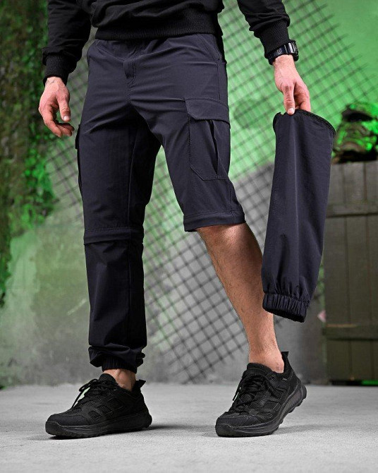 Мужские летние такатические штаны трансформер шорты Дснс синие XL Одесса - изображение 1