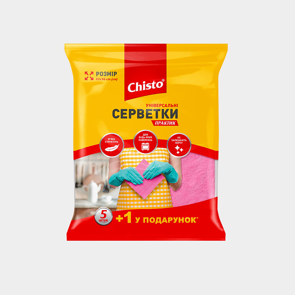 chisto серветки універсальні 5+1шт практик Гостомель - фото 1