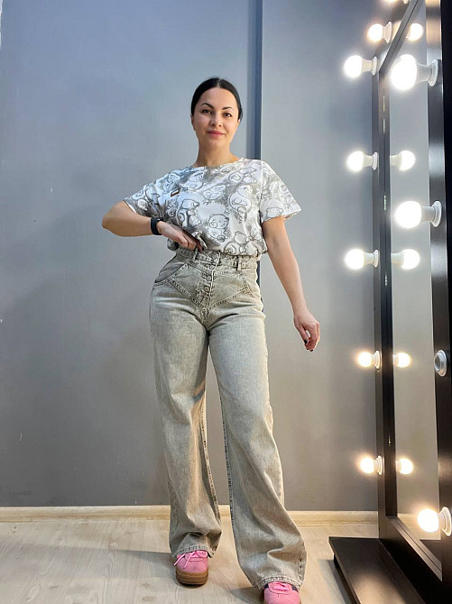 Джинси жіночі Its Basic 2909 STRAIGXT кокетка на гудзиках прямі від стегна сірі, сірий, 36, 36, 73 см, 102 см Київ - фото 4