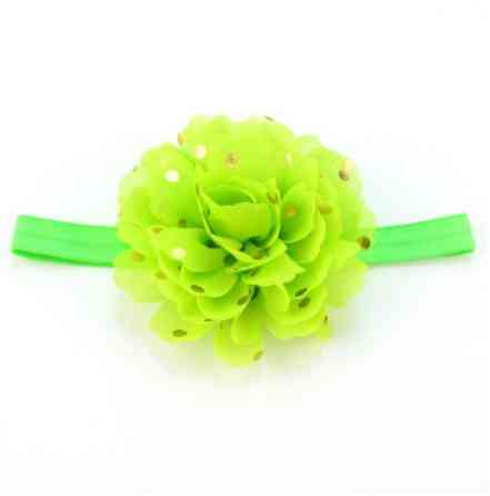 Повязка детская с цветком салатовая - окружность 34-48см, диаметр цветка 10см Киев