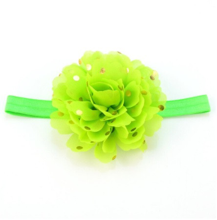 Повязка детская с цветком салатовая - окружность 34-48см, диаметр цветка 10см Киев - изображение 1