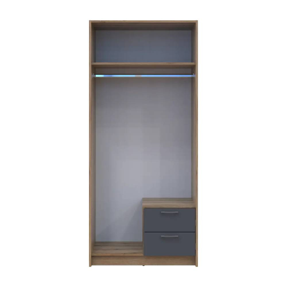 Шафа для одягу Doros Ронді з дзеркалом Дуб Артизан/Графіт 2ДСП 82х52х195 DRS-011669 (80737806) Дніпро - фото 5