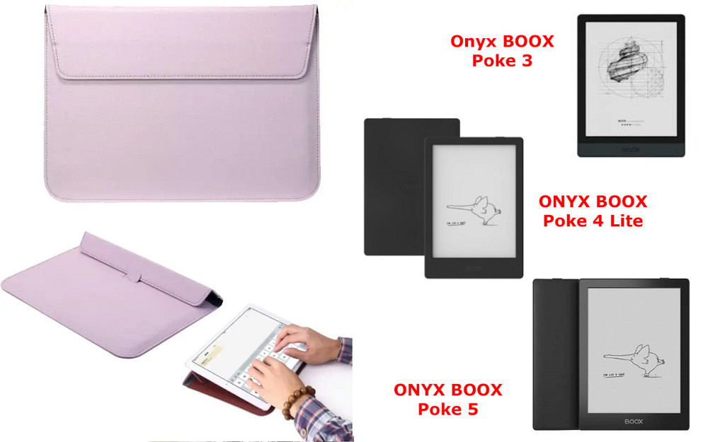 Чехол-конверт VitoCase для Onyx BOOX Poke 3, Poke 4 Lite, Poke 5, с функцией подставки для книги Фиолетовый Киев - изображение 1