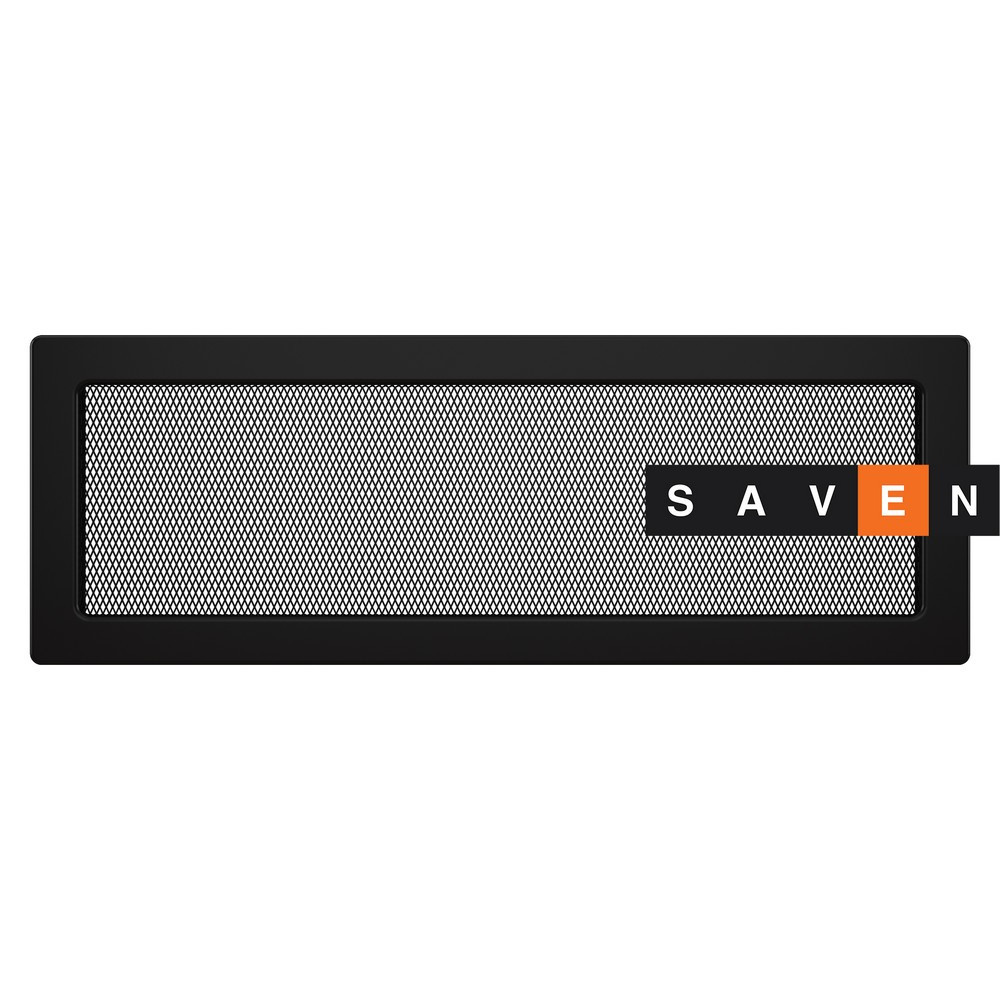 Вентиляційна решітка для каміна SAVEN 17х49 чорна Львів - фото 1