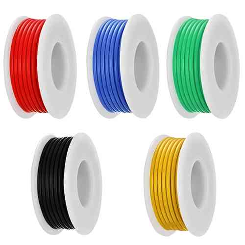 Набор проводов в силиконовой оплетке 1жила 20AWG 5цветов по 10м луженая медь Винница