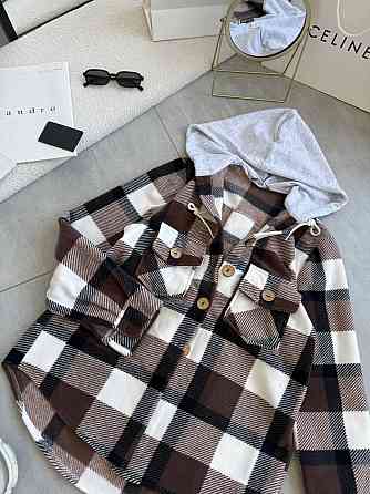 Жіноча тепла оверсайз сорочка з капюшоном турецький двосторонній фліс Полар Шоколад, 42/46 Одеса