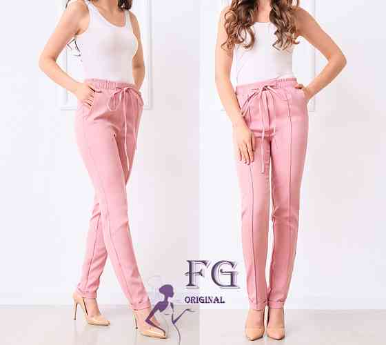 Жіночі брюки батал з високою посадкою "Indigo" оптом | Розпродаж моделі 54, фрезовий Київ