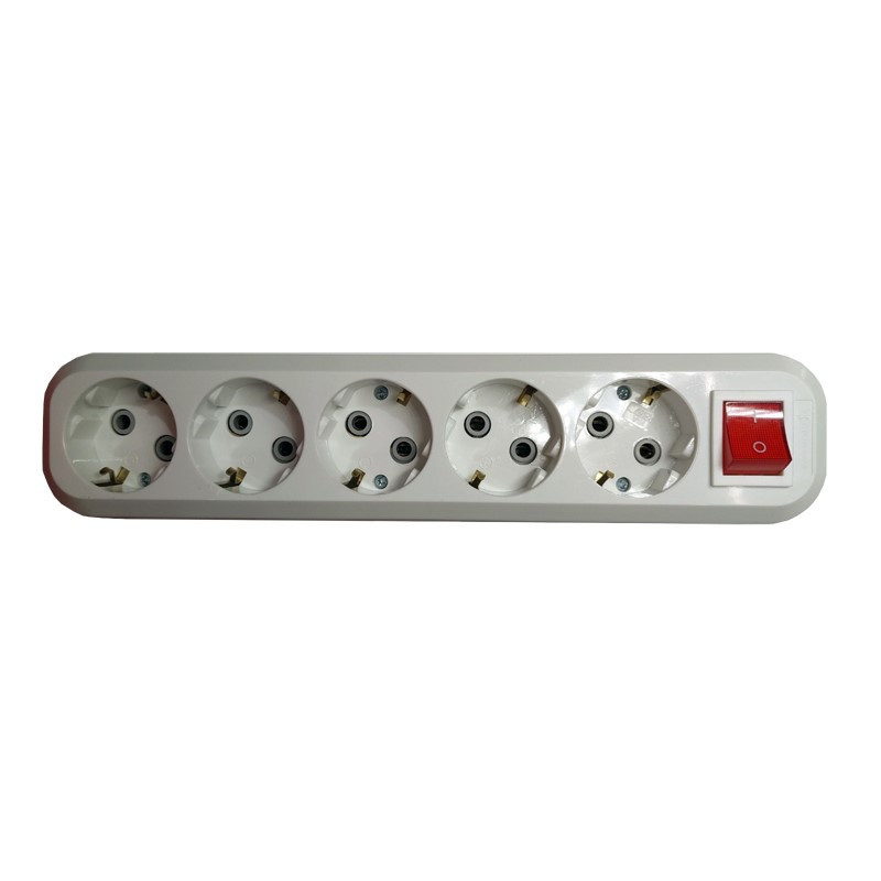 Колодка пятиместная с заземлением с кнопкой Днепр - изображение 1