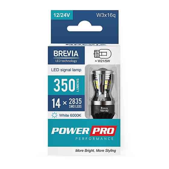 LED автолампа Brevia PowerPro W21/5W 350Lm 14x2835SMD 12/24V CANbus, 2шт Київ