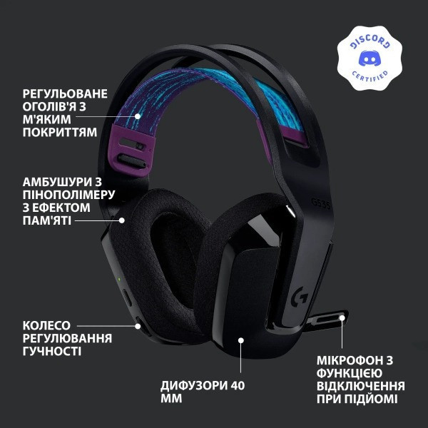 Гарнітура Logitech G535 Black (981-000972) Чорний Харків - фото 10